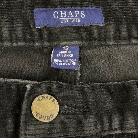 CHAPS Women’s Corduroy Pants 12 Black - Picture 8 of 9